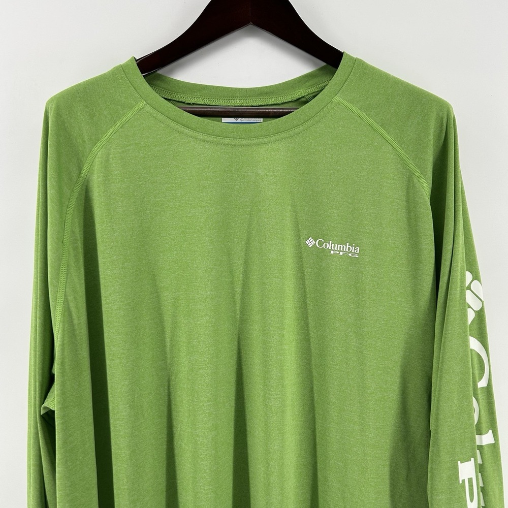 Columbia PFG Terminal Tackle Shirt Mens 3X Green Omni Shade Fishing Long Sleeve - Picture 2 of 7